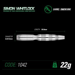FRECCETTE STEEL WINMAU SIMON WHITLOCK 22 GRAMMI