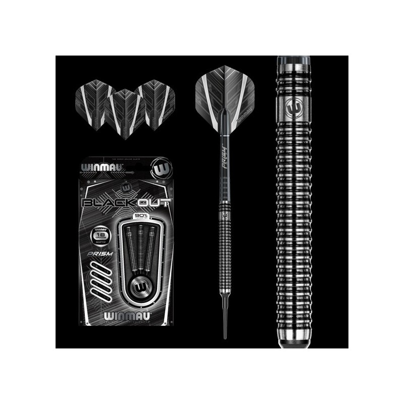SET OF 3 WINMAU BLACK OUT 18 GRAMS DARTS